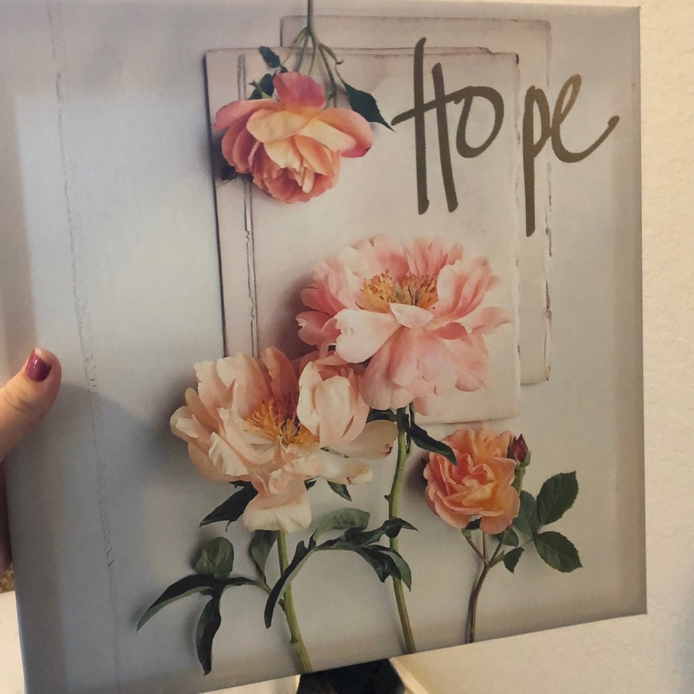 3 pc pink flower painting